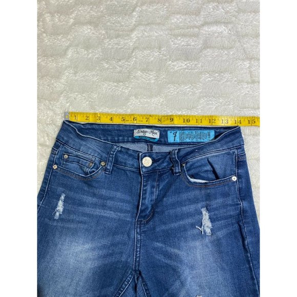 Indigo Rein Distressed Jeans Size 7 Women's 28x29 - Picture 6 of 11
